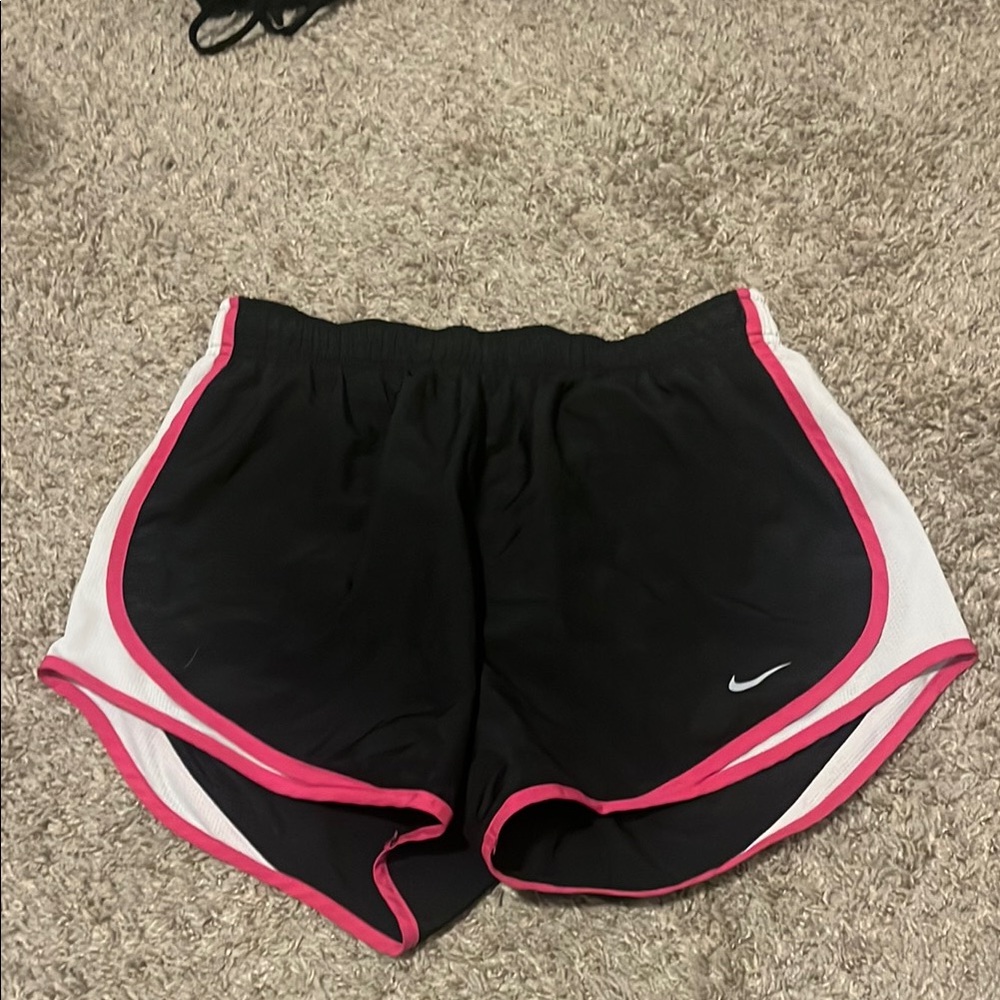 Nike Women's Black and Pink Athletic Shorts